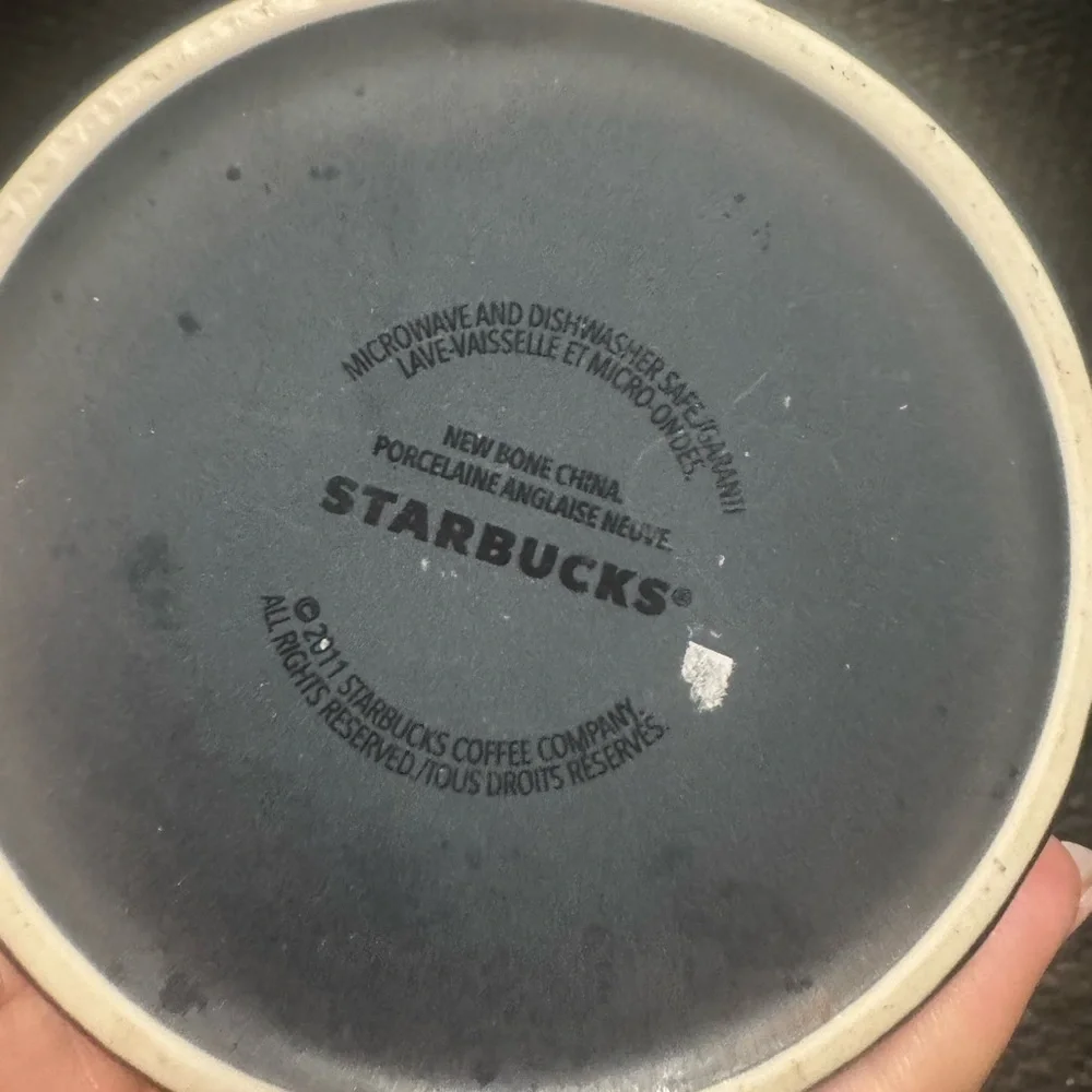 Starbucks Gray and Green Mug with Scooter Design